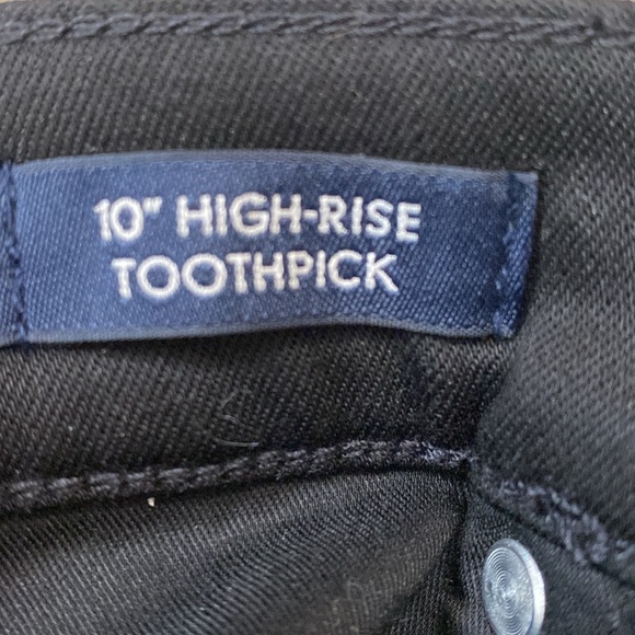 J.Crew 10" highest-rise toothpick jean in true black H6006 True Black equestrian - Picture 7 of 10